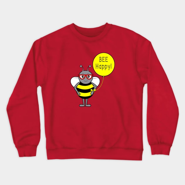 Bee with Balloon: Bee Happy! Crewneck Sweatshirt by PenguinCornerStore